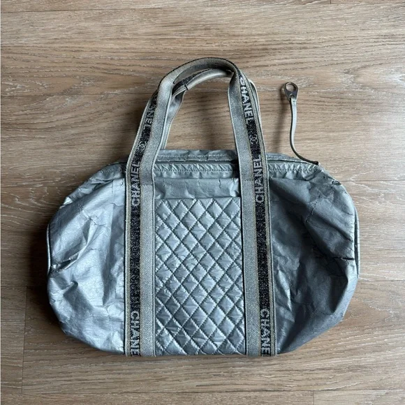 Chanel Mini Boston Bag Sport Line Coco Mark Silver - Picture 2 of 9